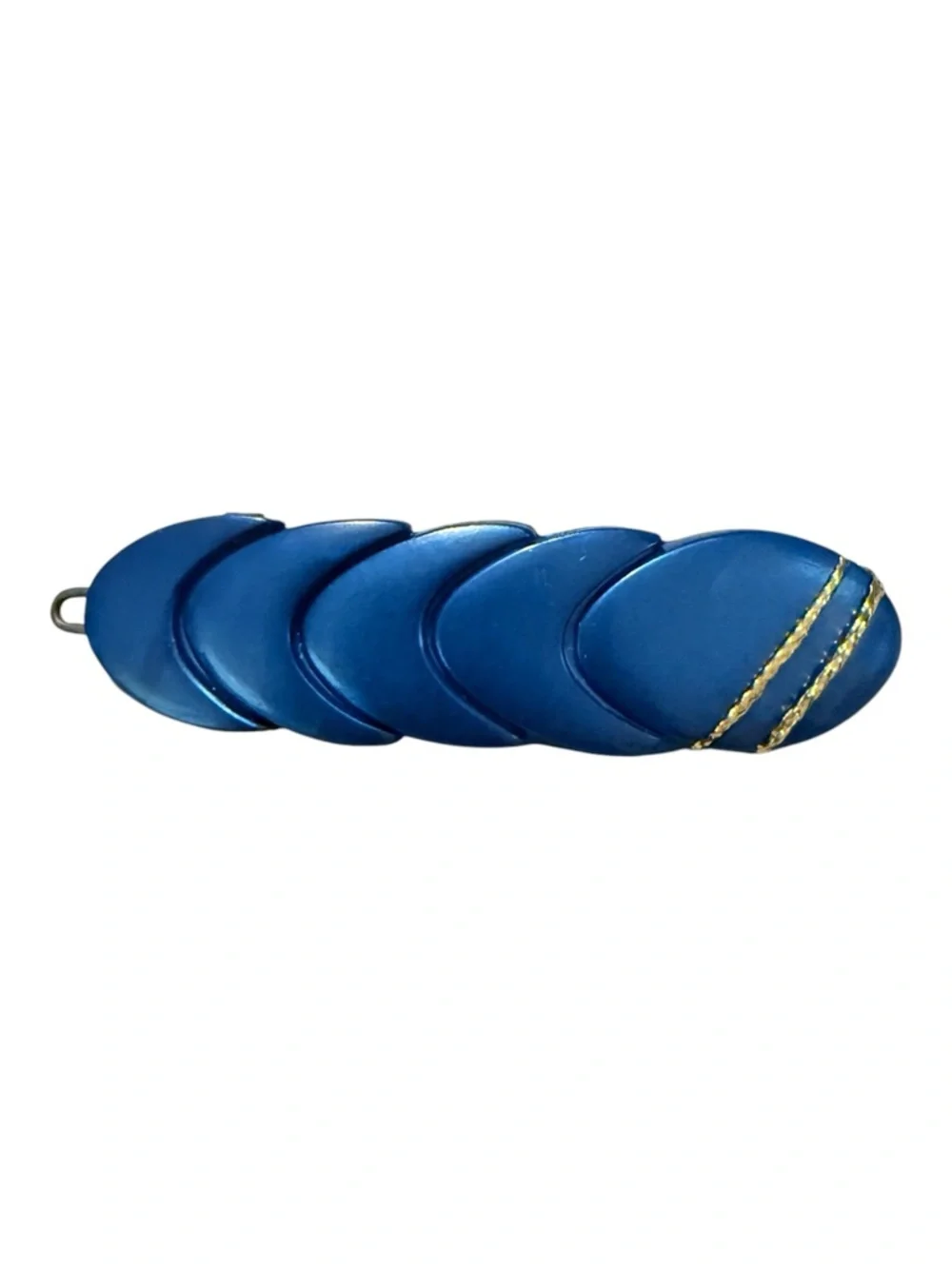 1970’s Pearlescant Blue & Gold French Barrettes, Handmade in Paris
